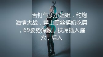 ❤️❤️舌钉气质小姐姐，约炮激情大战，穿上黑丝揉奶吃屌，69姿势深喉，扶屌插入骚穴，后入